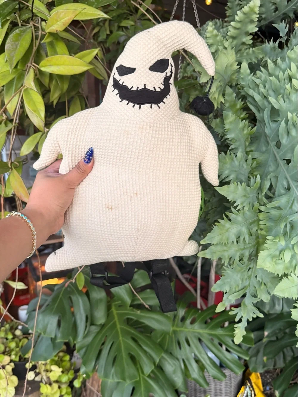 Cream NBC Halloween Oogie Boogie Plush Backpack